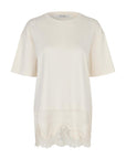 Vaccara Lace Tee, Egret