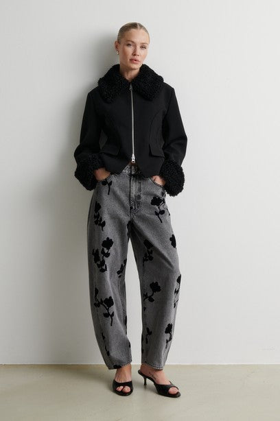Lawrissa Denim Barrel Jeans, Denim Grey