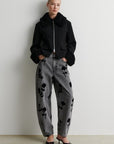 Lawrissa Denim Barrel Jeans, Denim Grey