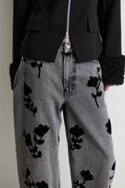 Lawrissa Denim Barrel Jeans, Denim Grey