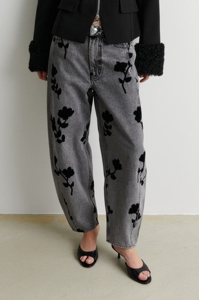 Lawrissa Denim Barrel Jeans, Denim Grey