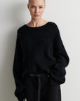 Brook Knit Lace O-Neck, Black