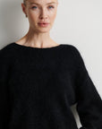 Brook Knit Lace O-Neck, Black