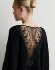 Brook Knit Lace O-Neck, Black