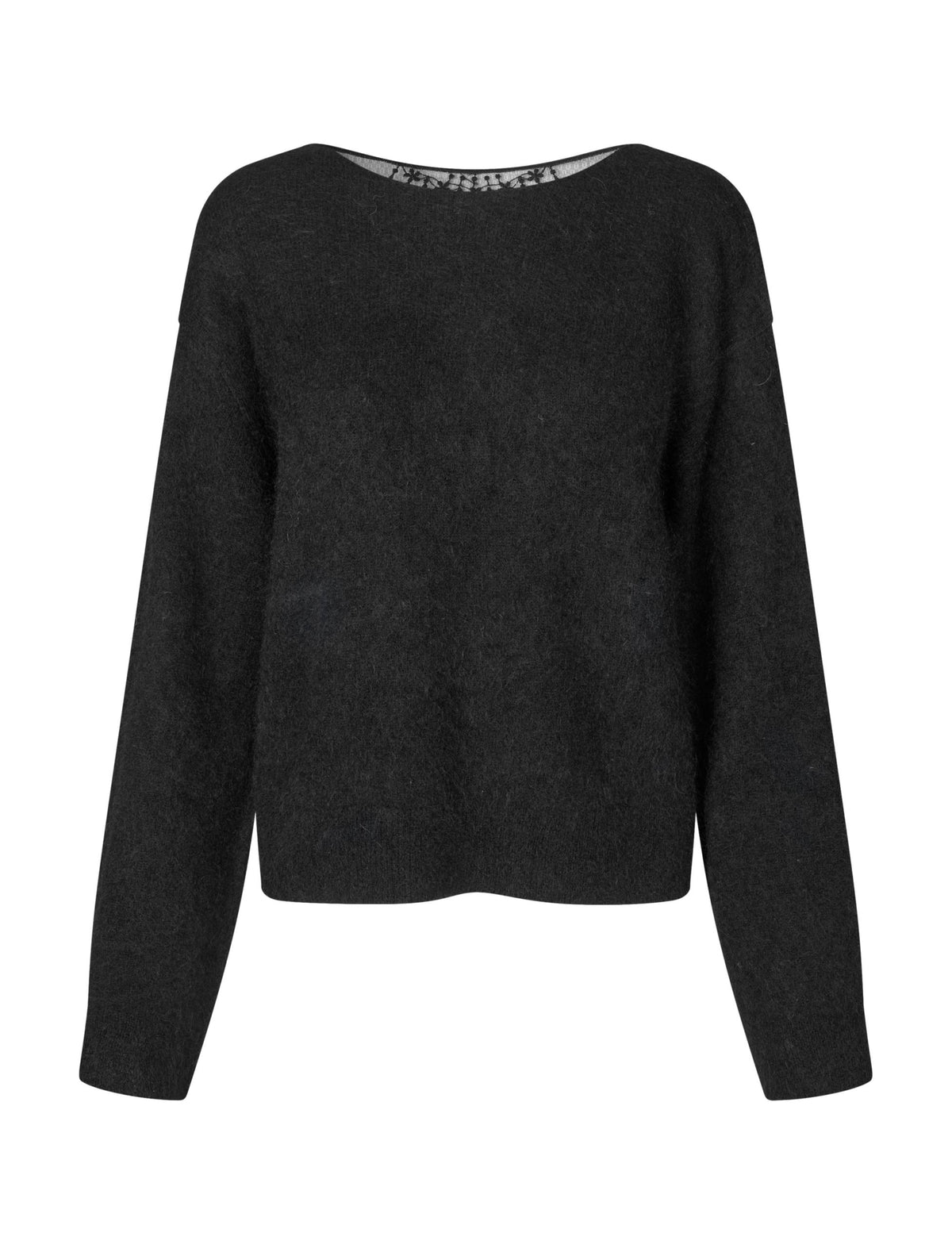 Brook Knit Lace O-Neck, Black