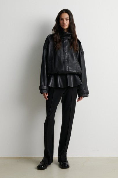 Aluka Leather Jacket, Black