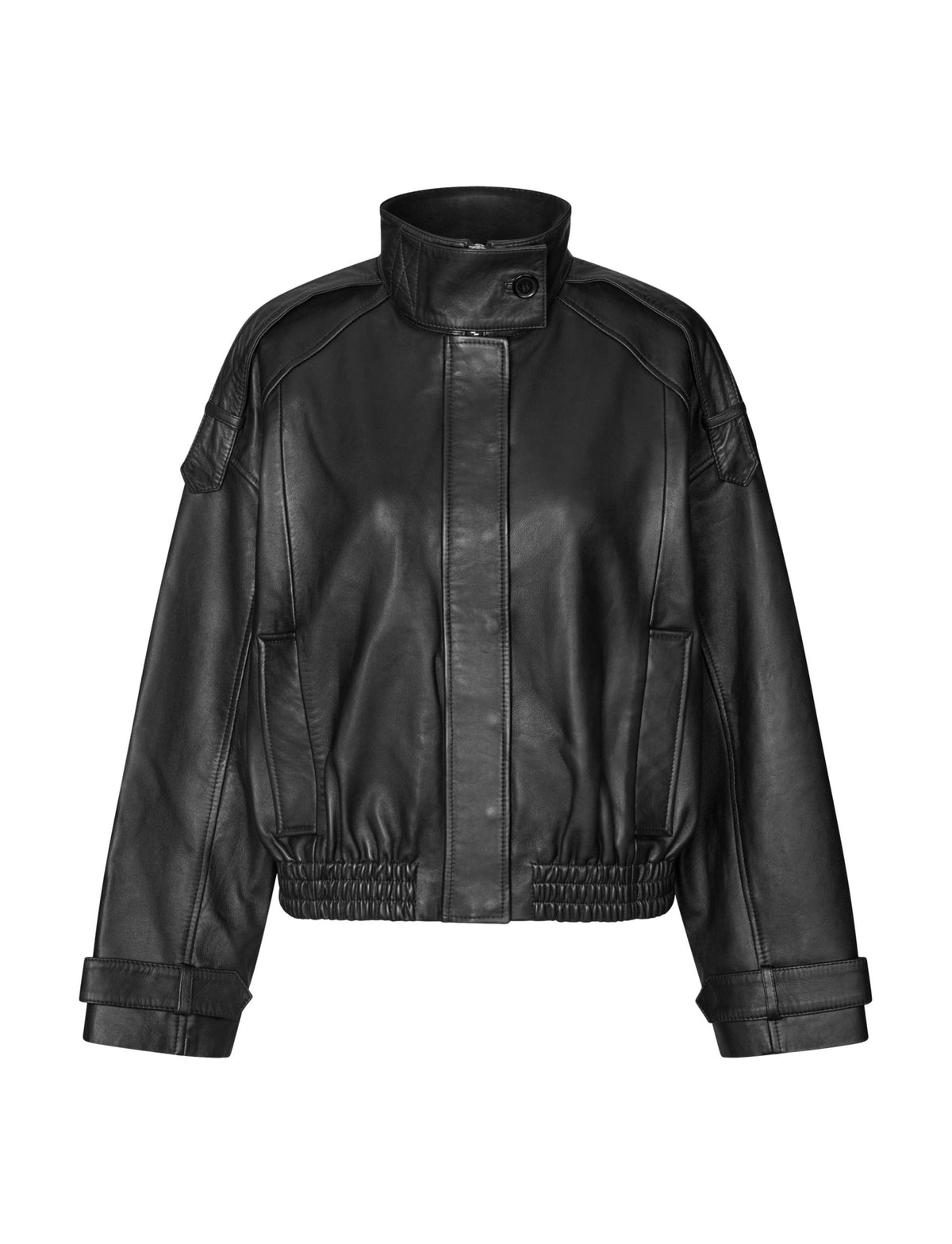 Aluka Leather Jacket, Black