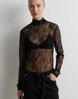 Luria LS Lace Tee, Black