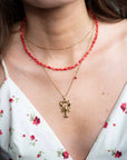 Armband met XL opengewerkte bedel / multicolori