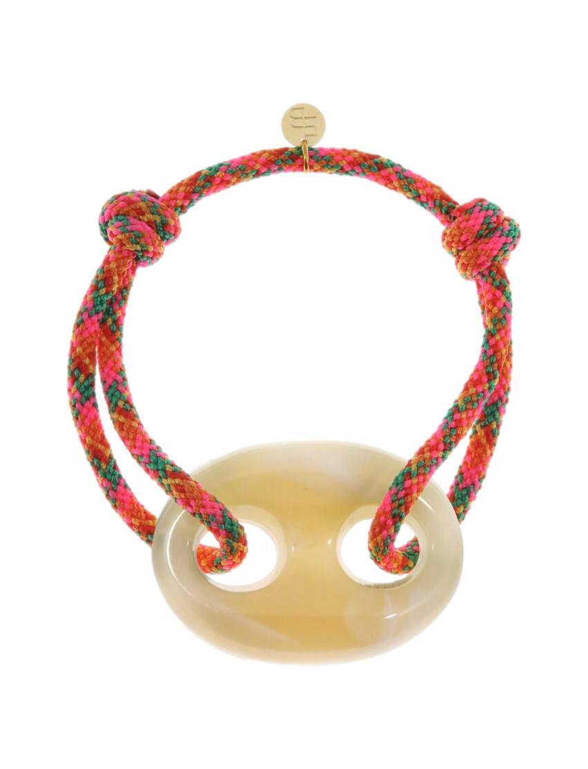 Armband met XL opengewerkte bedel / multicolori