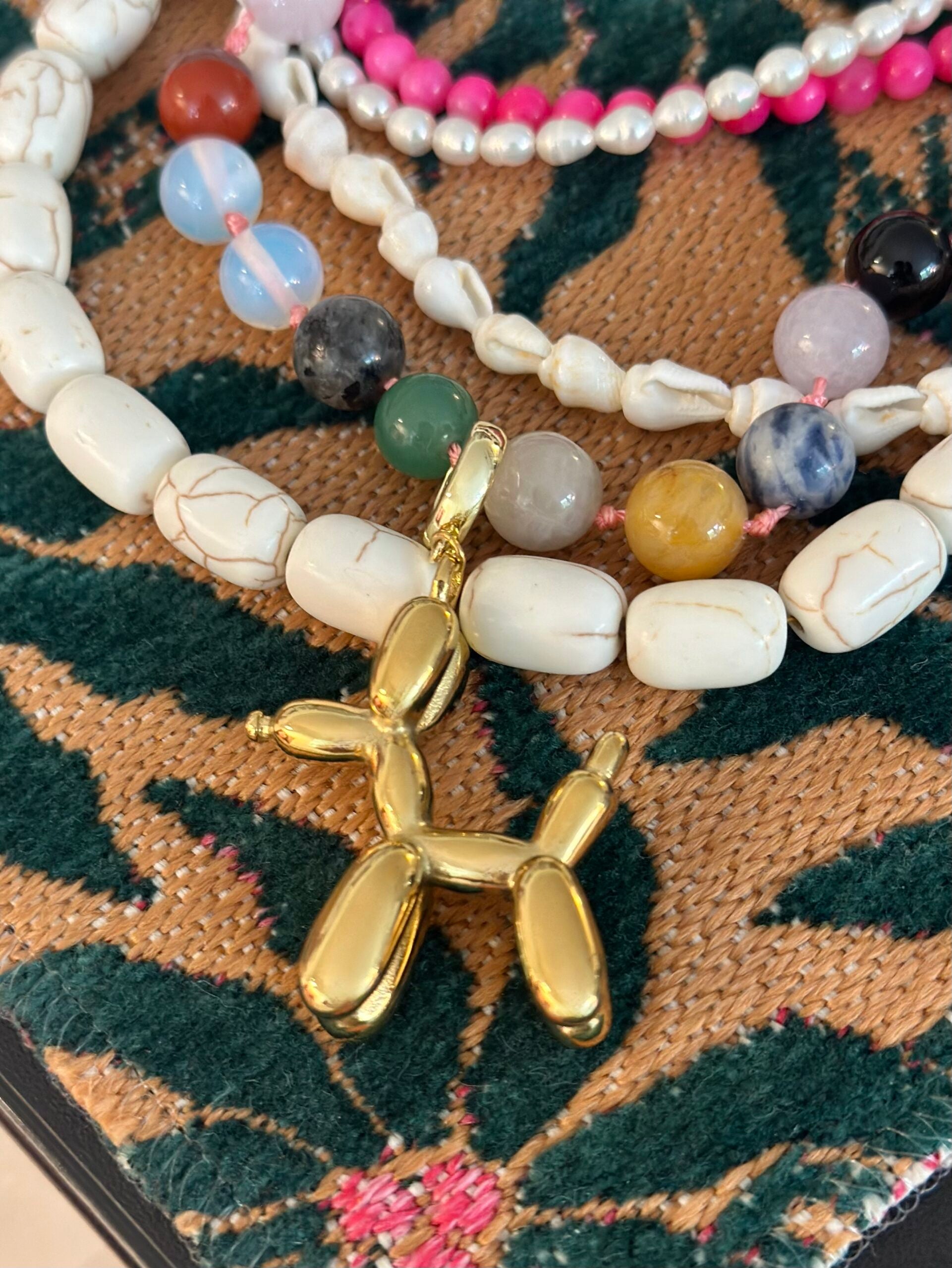 Armband met XL opengewerkte bedel / multicolori