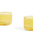 Tint Glass-Set of 2-Light yellow with white rim