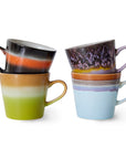 70's ceramics: cappuccino mugs solid (set of 4)