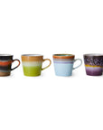 70's ceramics: cappuccino mugs solid (set of 4)