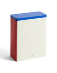 Tin Container Extra Large, Off-white, Blue en Red