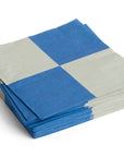 Pattern Napkins, Set of 20 Dinner, Grey en Blue Check