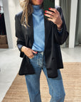 WBLDagmar sateen blazer, Dark grey