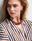 Armband met XL opengewerkte bedel / multicolori