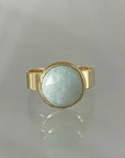 Ring met facet geslepen gemstone - Zeegroen