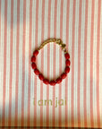 Handgeknoopte Koraal Armband