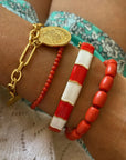 Handgeknoopte Koraal Armband