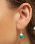 Oorbel, 1 stuk, Lulu Baroque, ear stud, petrol