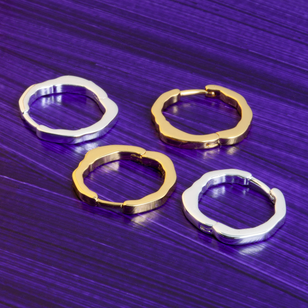 Oorbellen set, Organic Hoops, goud