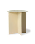 Metal side table round cream