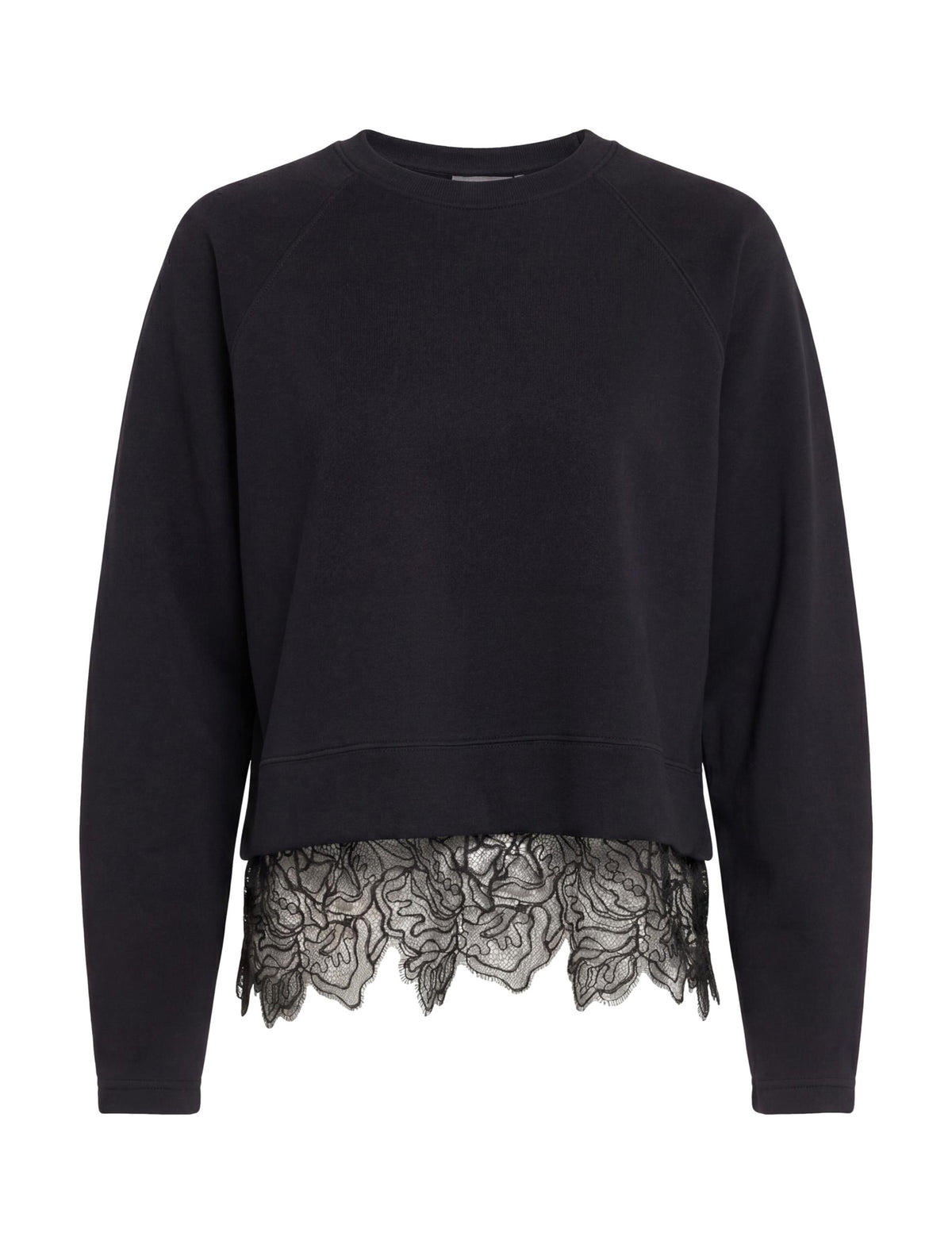 PCTora GRS Lace Long Sleeve Sweat, Black