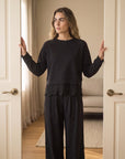 PCTora GRS Lace Long Sleeve Sweat, Black