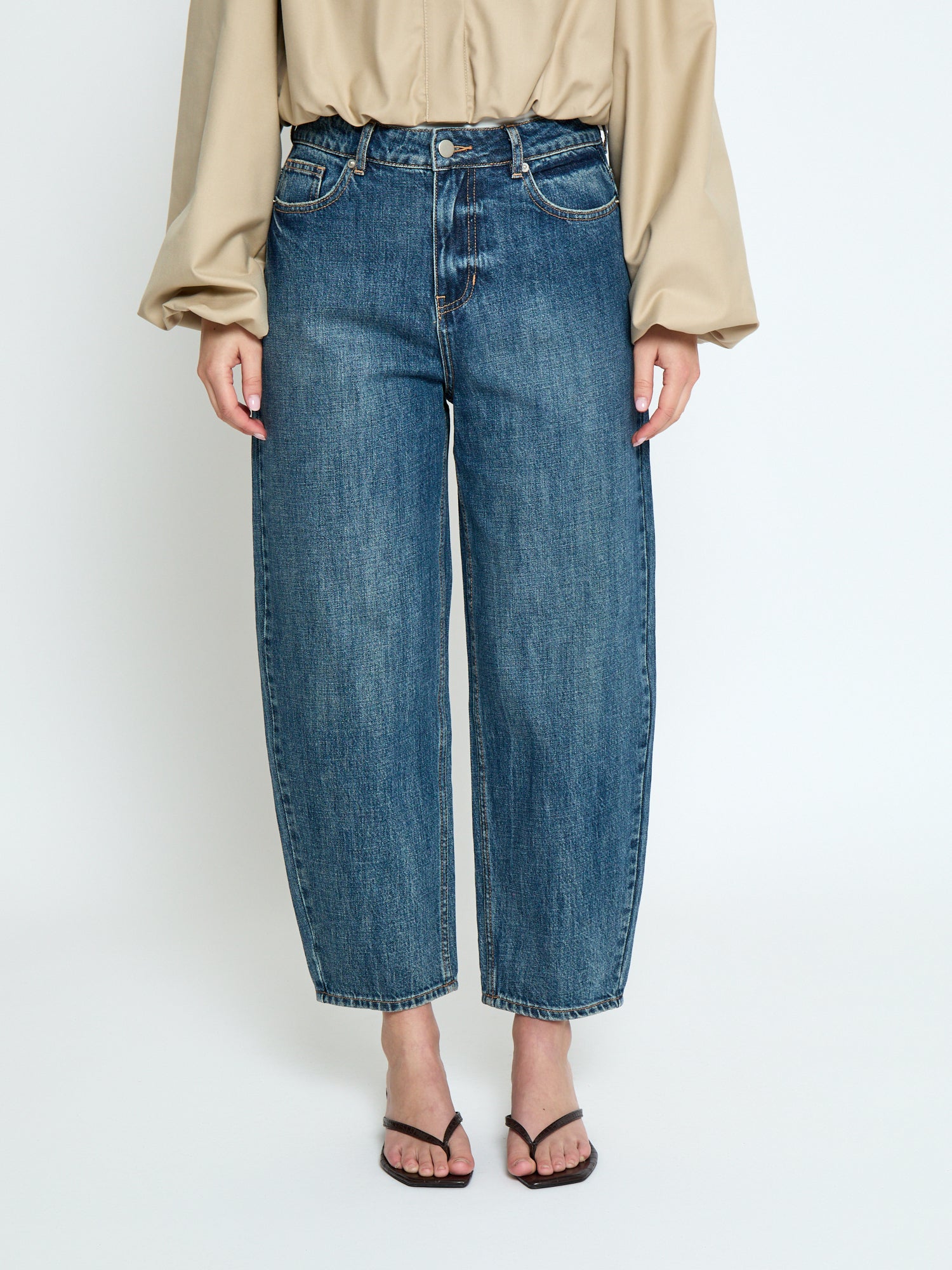 PCNamira Denim Pant, Mid-blue Denim