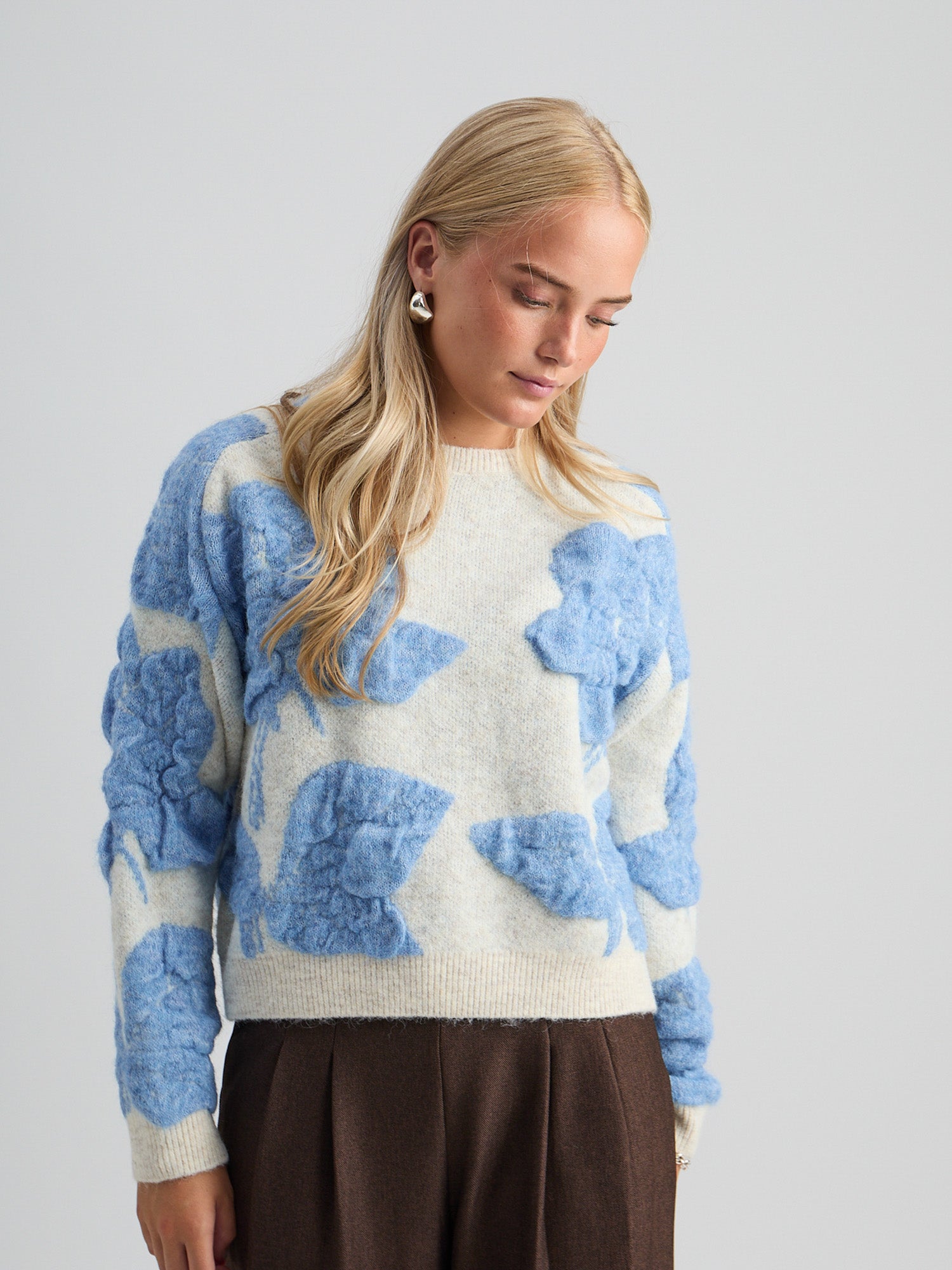 PCSine GRS RWS Knit Pullover, Fog Sand Jacquard
