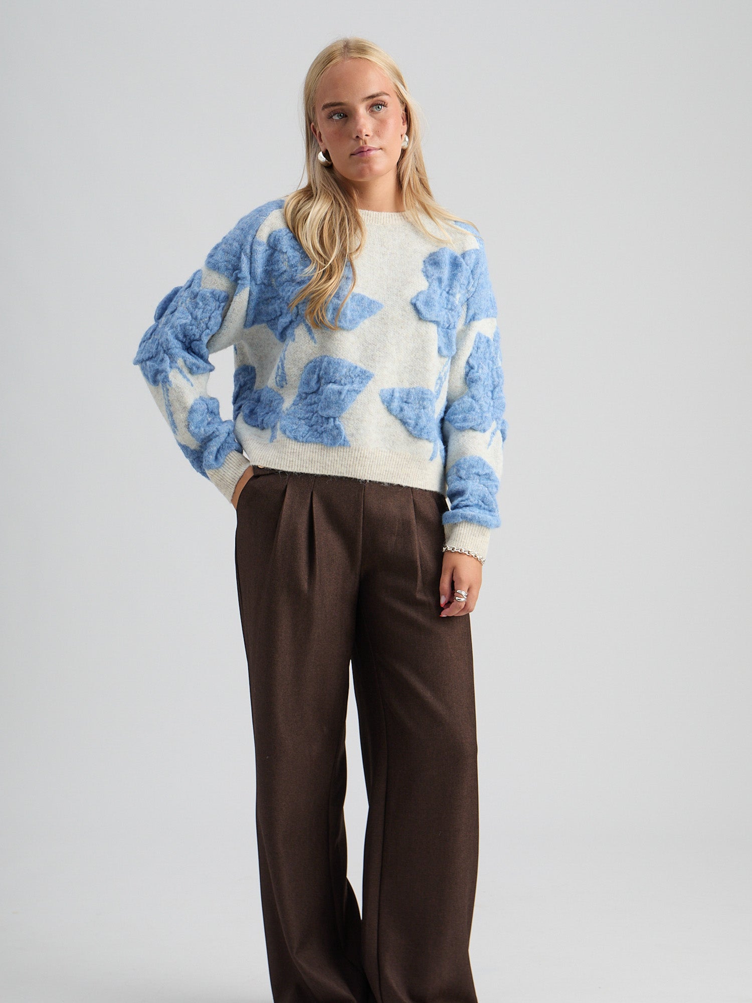 PCSine GRS RWS Knit Pullover, Fog Sand Jacquard