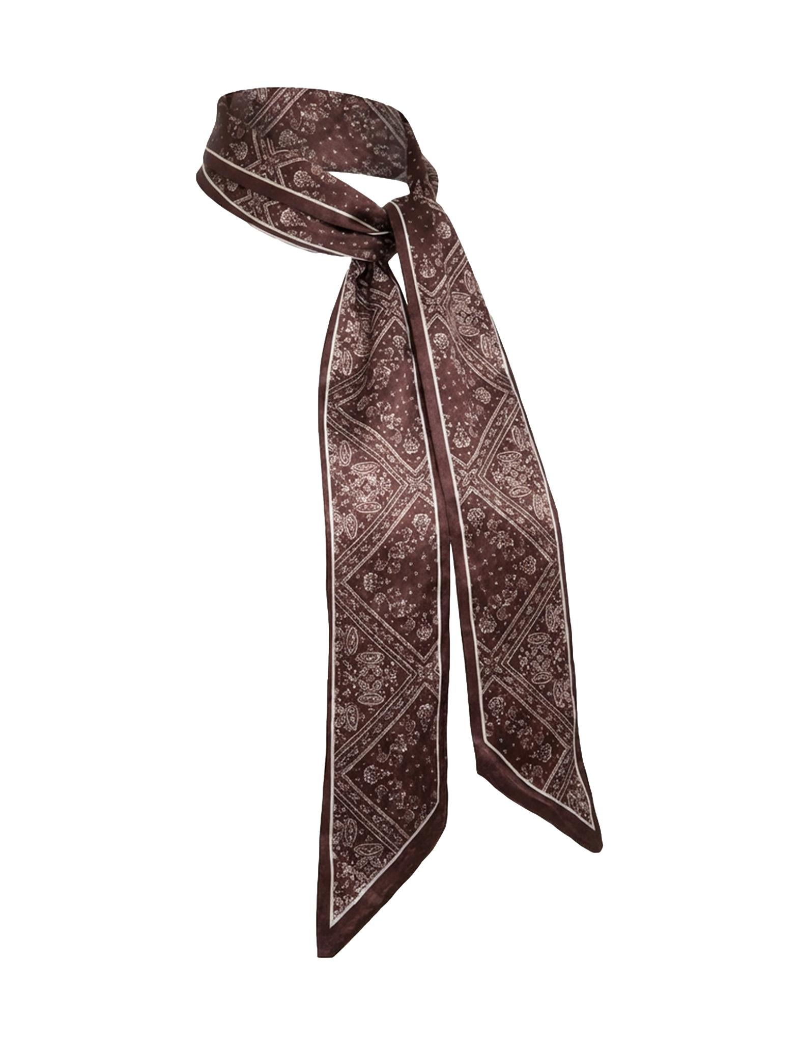 PCPaisley Tie Scarf Java Brown Print