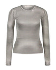 SNOS433 Top L/S Light Grey Striped