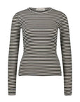 SNOS433 Top L/S Dark Grey Striped