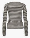 SNOS433 Top L/S Dark Grey Striped