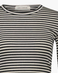 SNOS433 Top L/S Dark Grey Striped