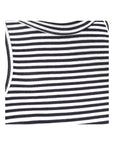 SNOS434 Top Dark Navy Stripe