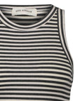 SNOS434 Top Dark Grey Striped