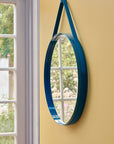 Strap Spiegel No2, Rond 70cm, Blauw