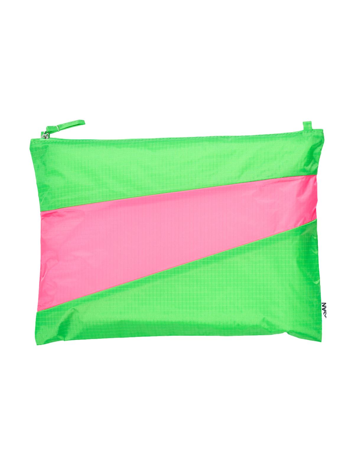 The New Pouch Greenscreen &amp; Fluo Pink Large