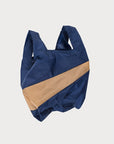 The New Shopping Bag Navy & Camel Medium