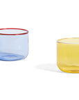 Tint Glass-Set of 2-Light blue with red rim