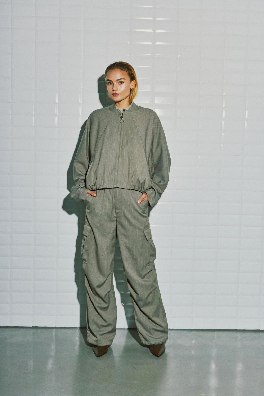 WBLAnna Stripe Track Pant, Light Falcon Pinstripe