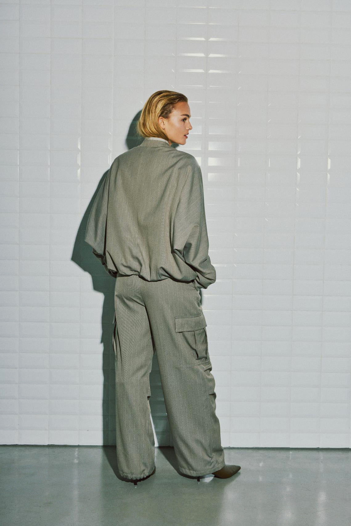 WBLAnna Stripe Track Pant, Light Falcon Pinstripe