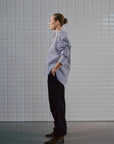 WBLFenja LS Stripe Shirt, White Navy Pinstripe