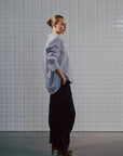 WBLFenja LS Stripe Shirt, White Navy Pinstripe
