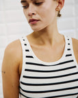 WBLDordi Striped Tank, White Black Stripe