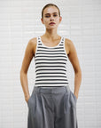 WBLDordi Striped Tank, White Black Stripe